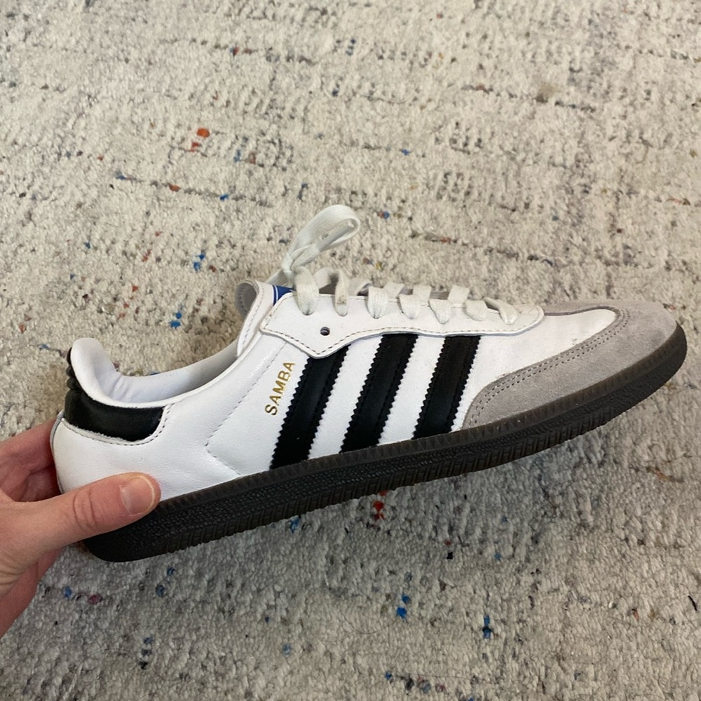 Classic white Adidas Sambas
